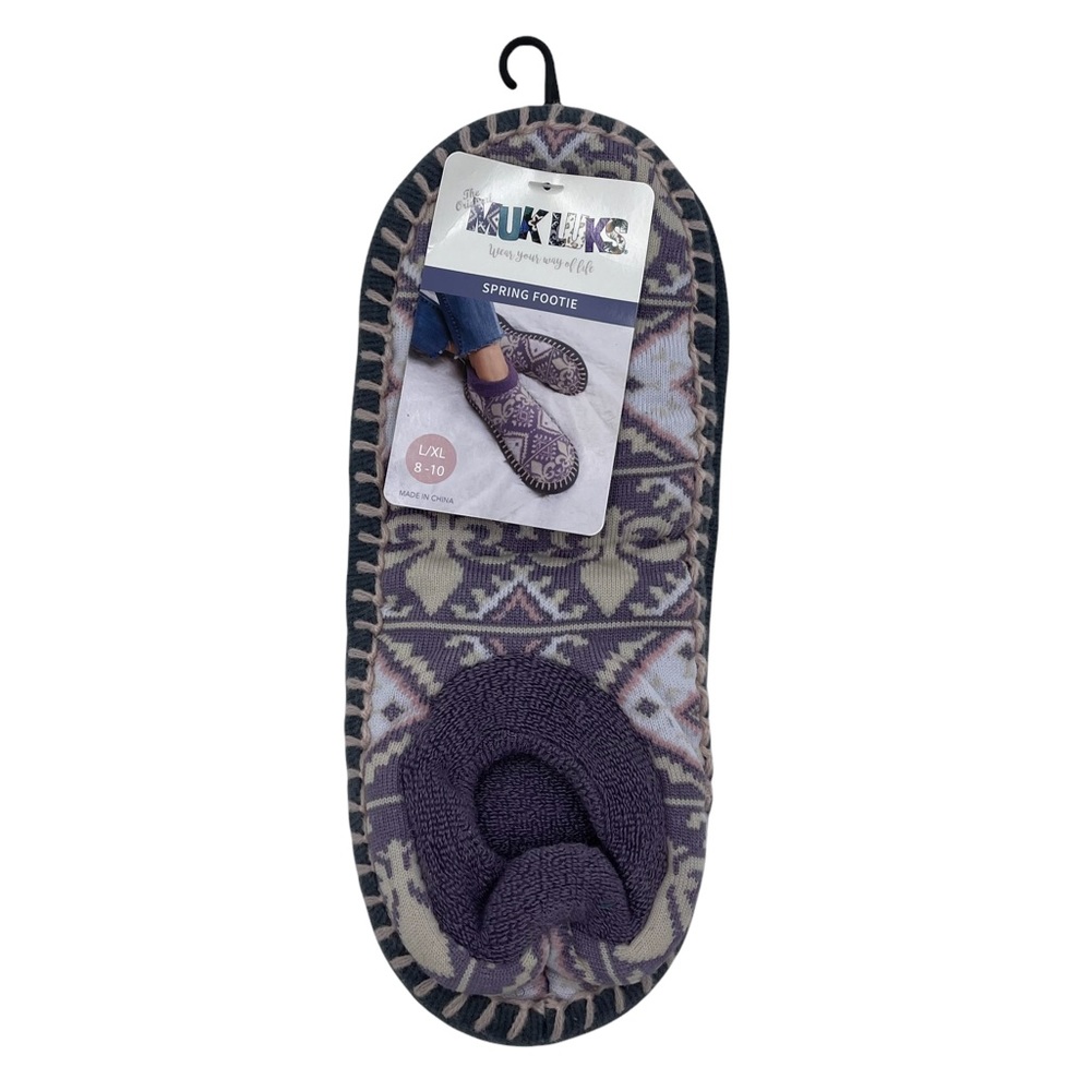 💜NWT MUK LUKS Purple Padded Spring Footie💜